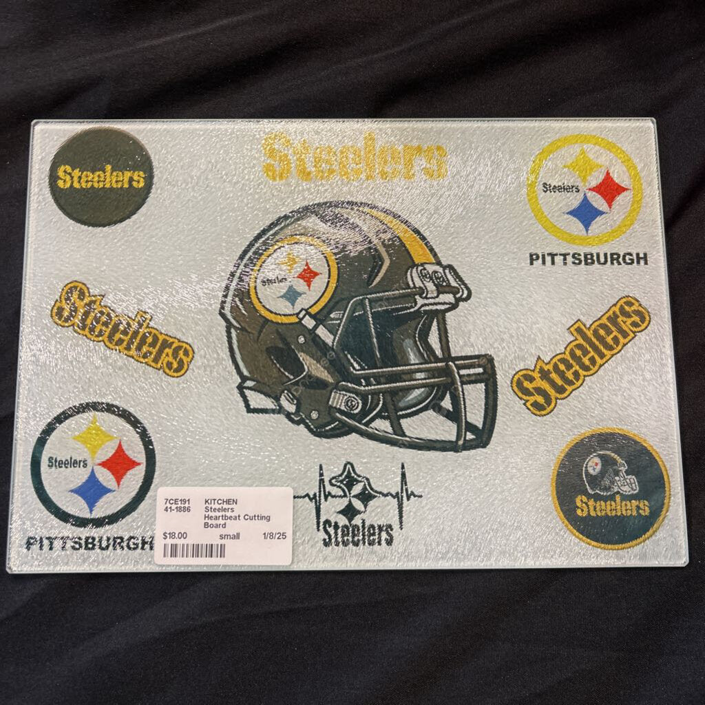 Steelers Heartbeat Cutting Board