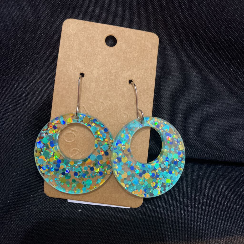 Mermaid Glitter Inlay Drop Earrings
