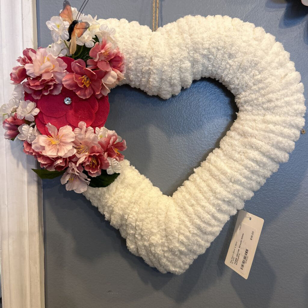 Wreath-White w/Flowers