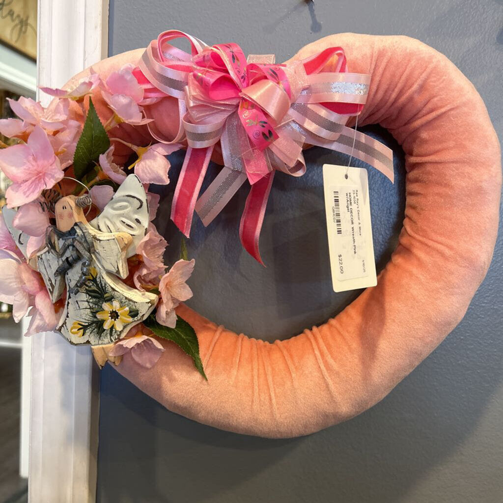 Wreath-Pink w/Angel