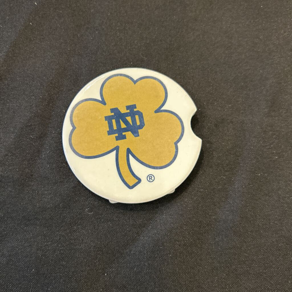 ND Gold Blue Clover Car Coaster