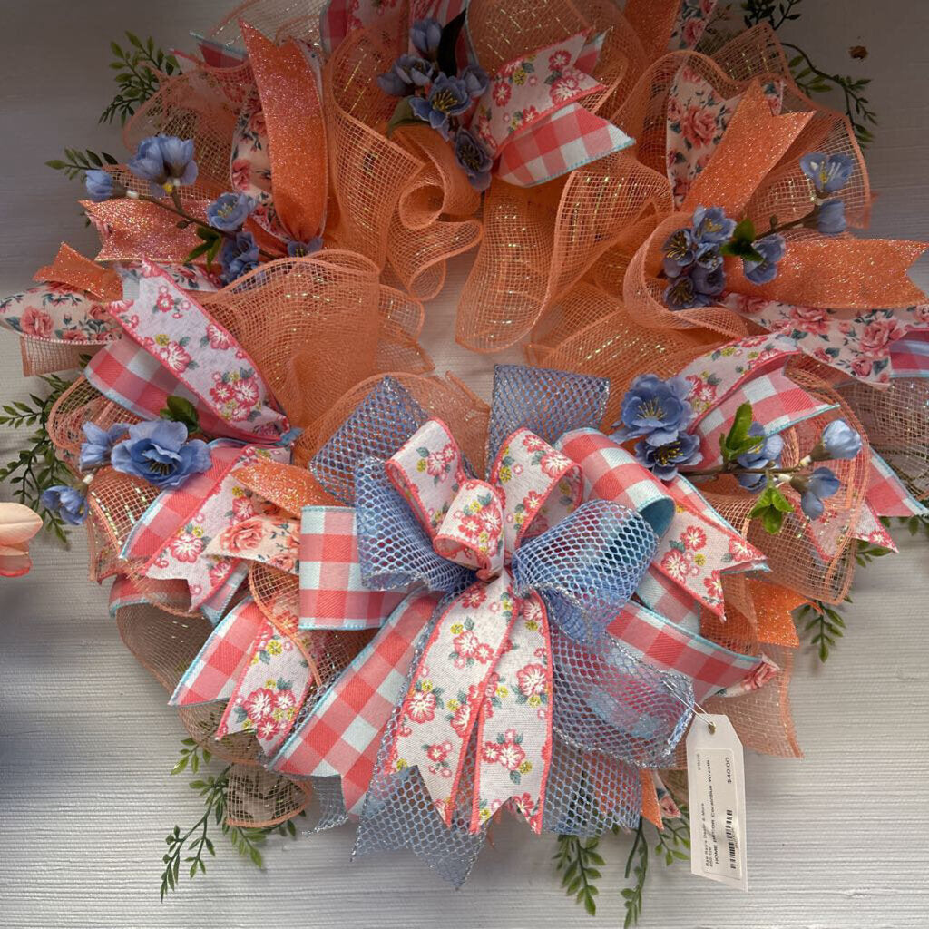 Coral/Blue Wreath