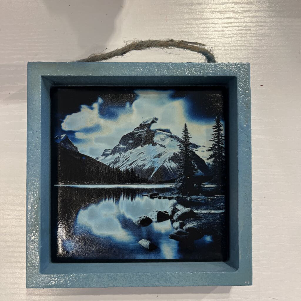 Mountain & Lake Painted Tile