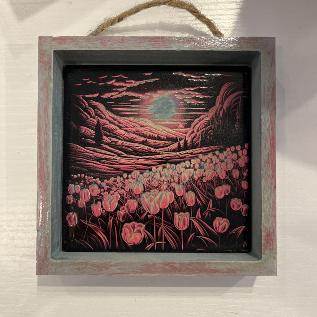 Tulip Garden Painted Tile
