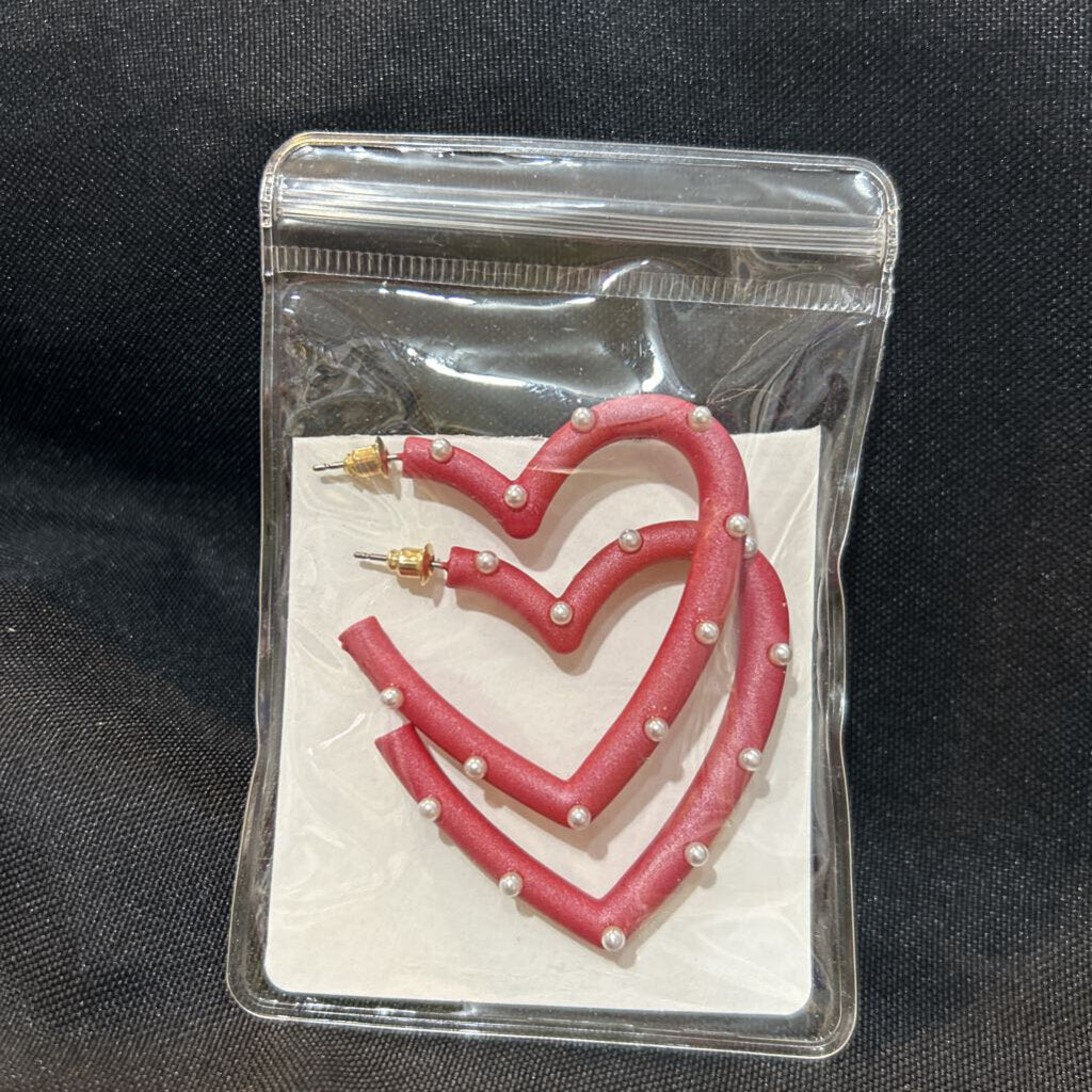 Pearl Heart Earrings