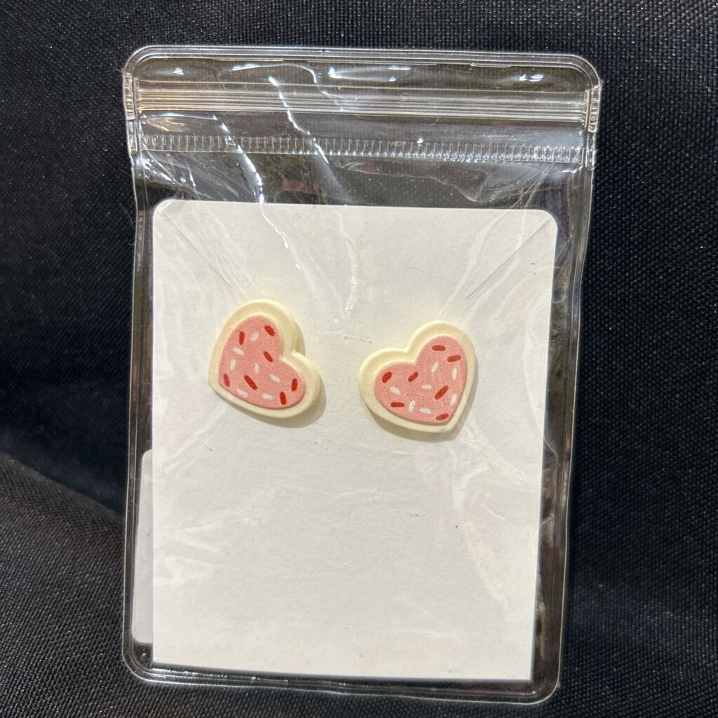 Heart Cookie Earring White