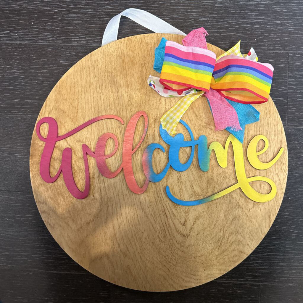 Welcome Bright Ombre Round (18in)