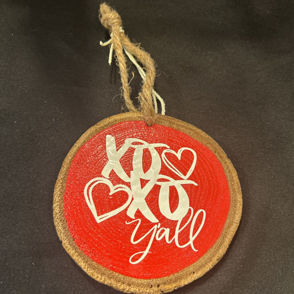 XOXO Red Wood Ornament