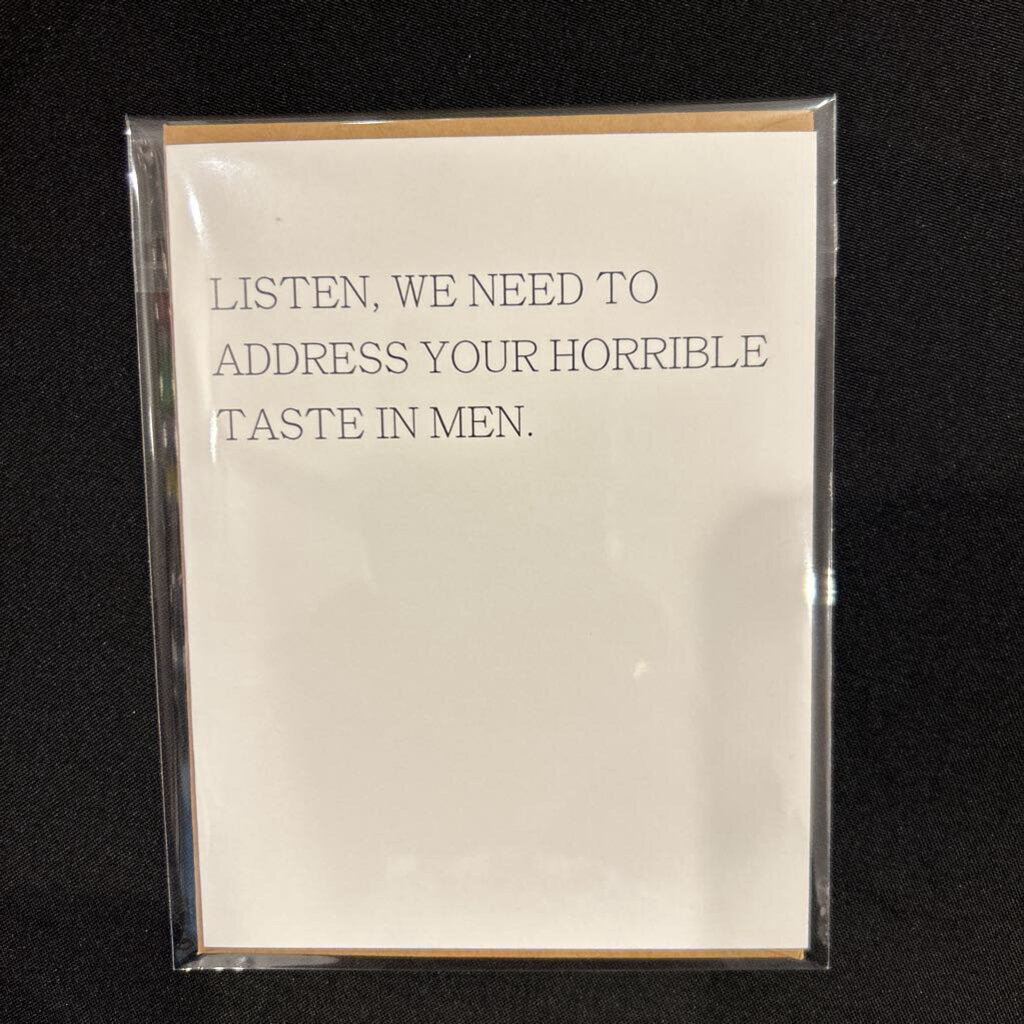 Horrible Taste in Men, Card
