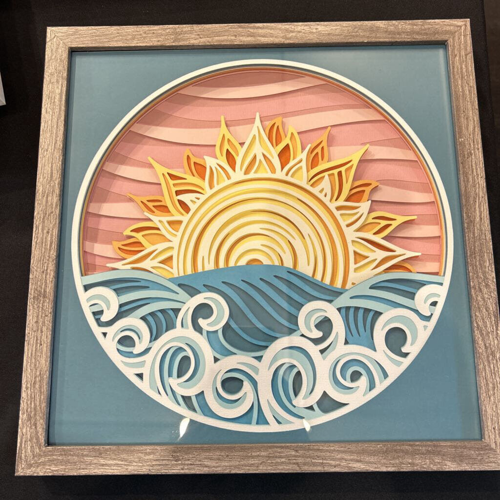 Ocean Sunset Shadowbox