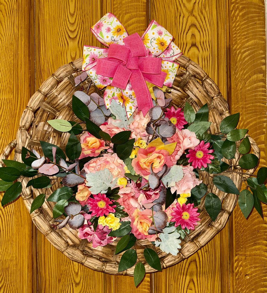 Large Basket Floral Wall Hanging