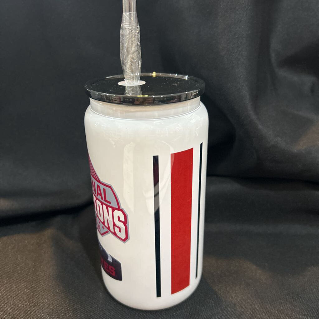 OSU Natty Logos w/Ball white beer can glass