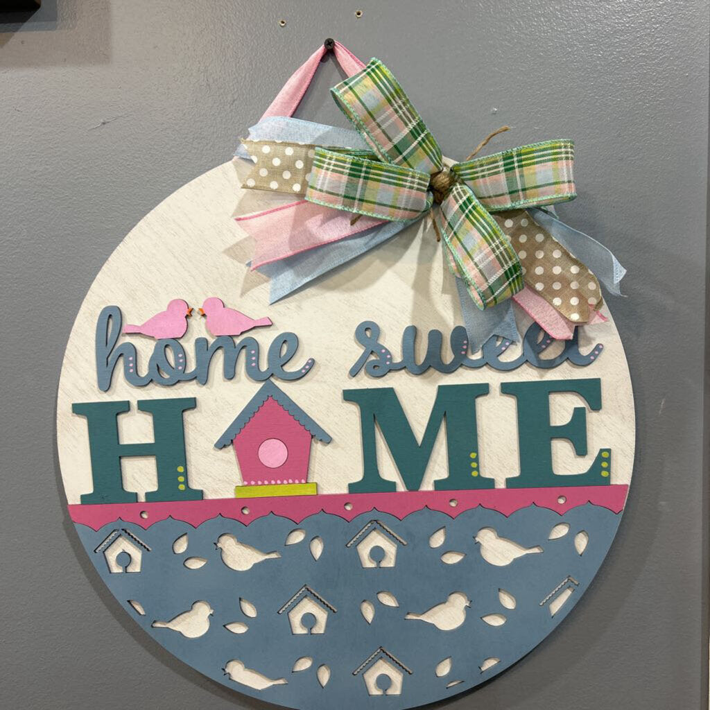 Birdhouse Home Sweet Home Round (18in)