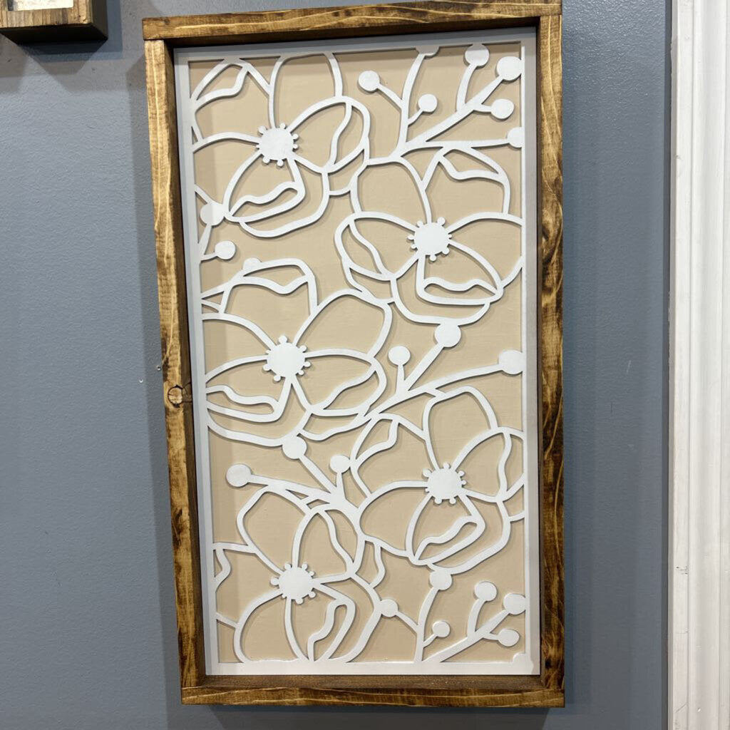 Tan Floral Neutral Wall Panel