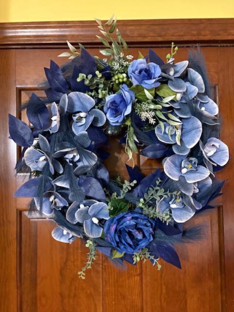 Blue Orchid Wreath 6