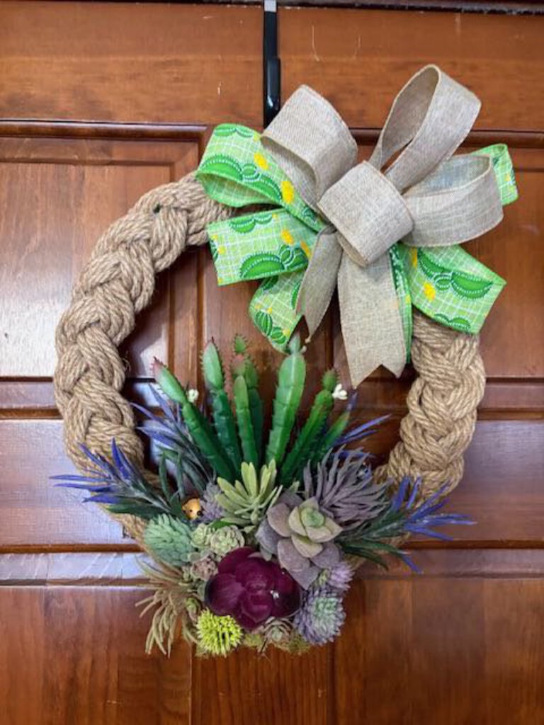 Burlap Cactus Wreath 12