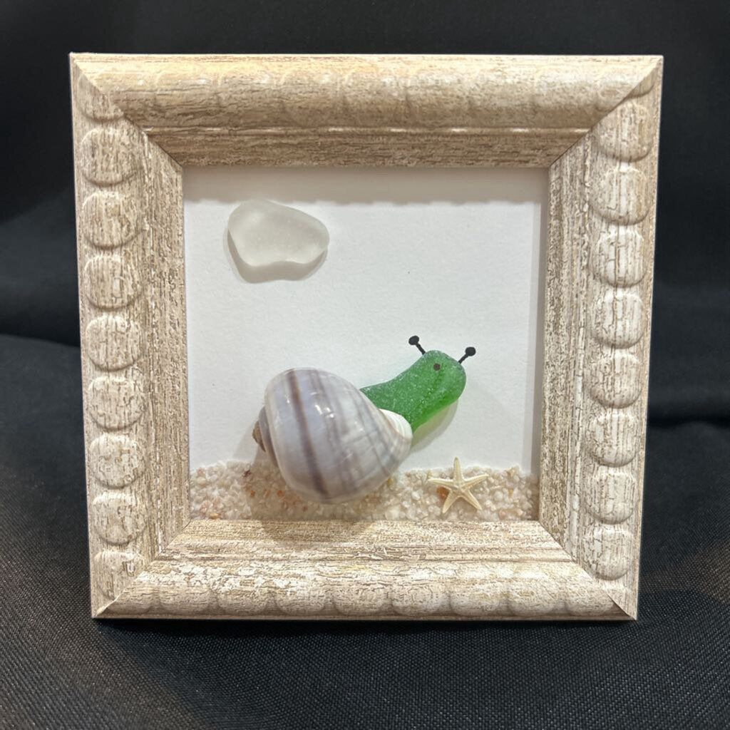 Beach Glass Small Tan Frame, Snail