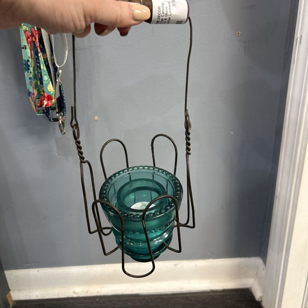 Vintage Canning Lifter & Glass Insulator Lantern