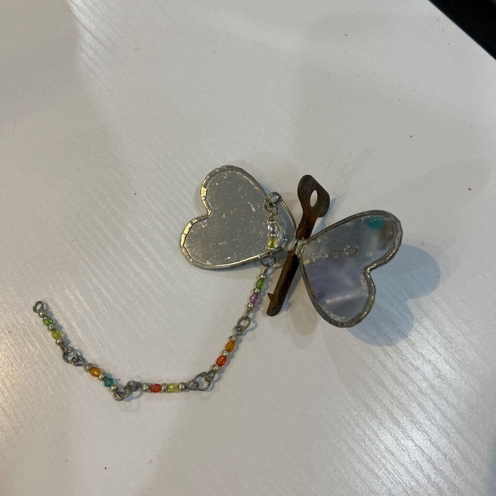 Key Mirrored Butterfly Flier with multi colored beads
