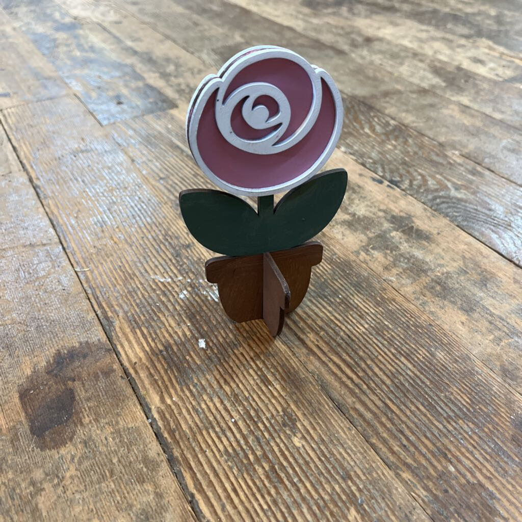 3D Potted Rose laser cut (shelf sitter)