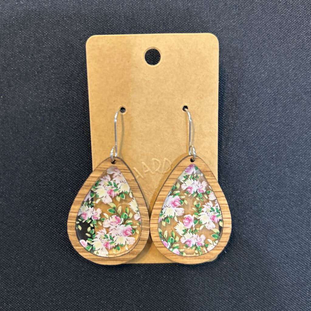Wedding Floral Inlay Drop Earring