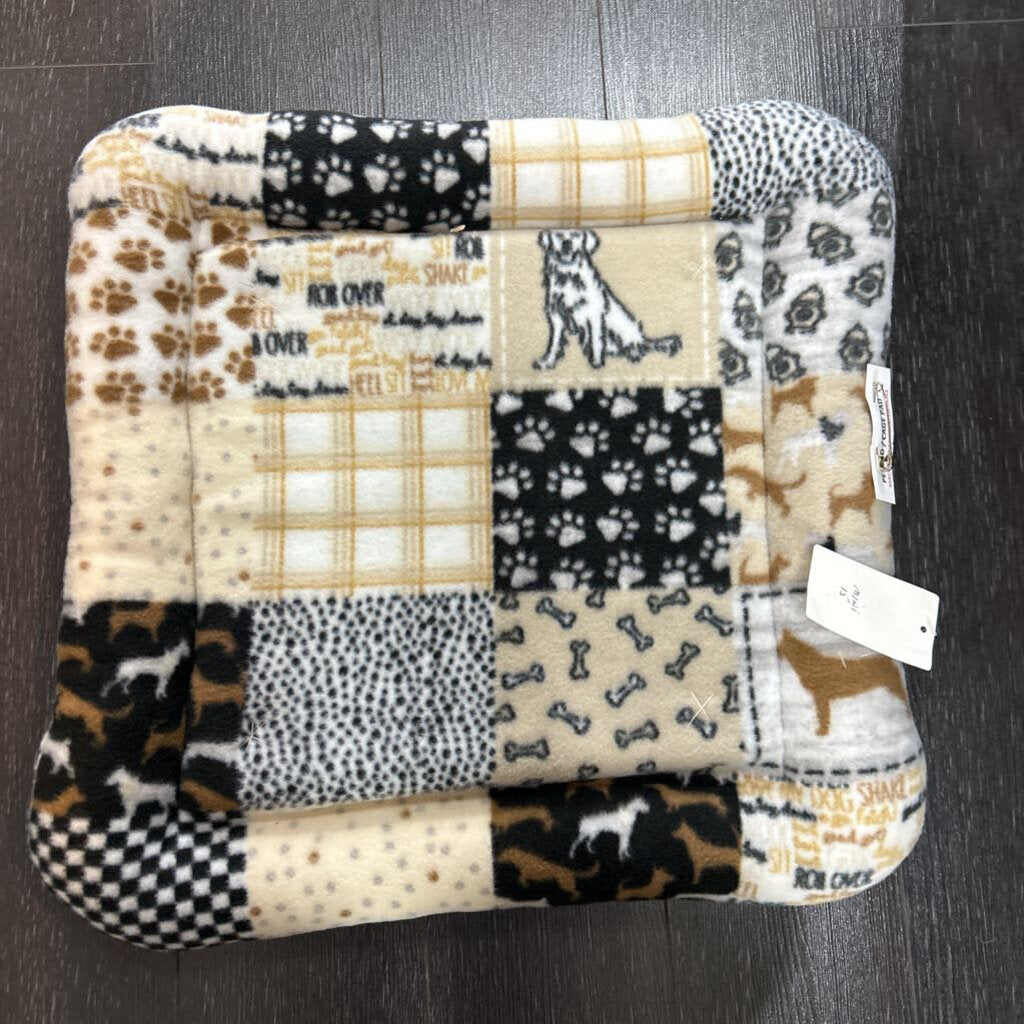Pet Bed Mini Dog print black & tan