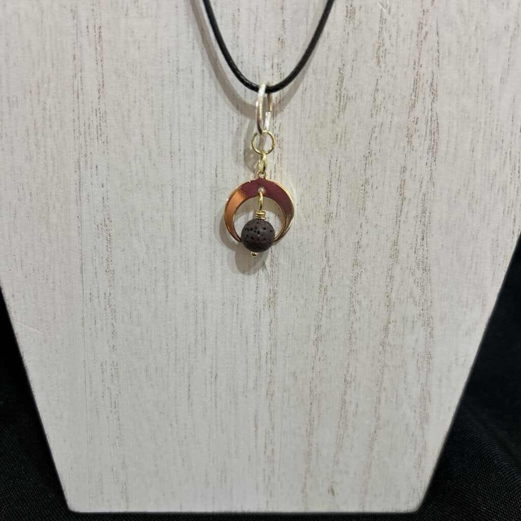 Corded Lava Stone Necklace