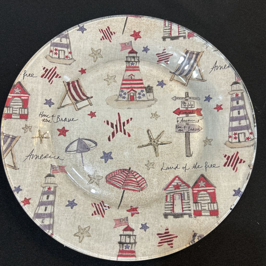Large Patriotic Lighthouse Plate