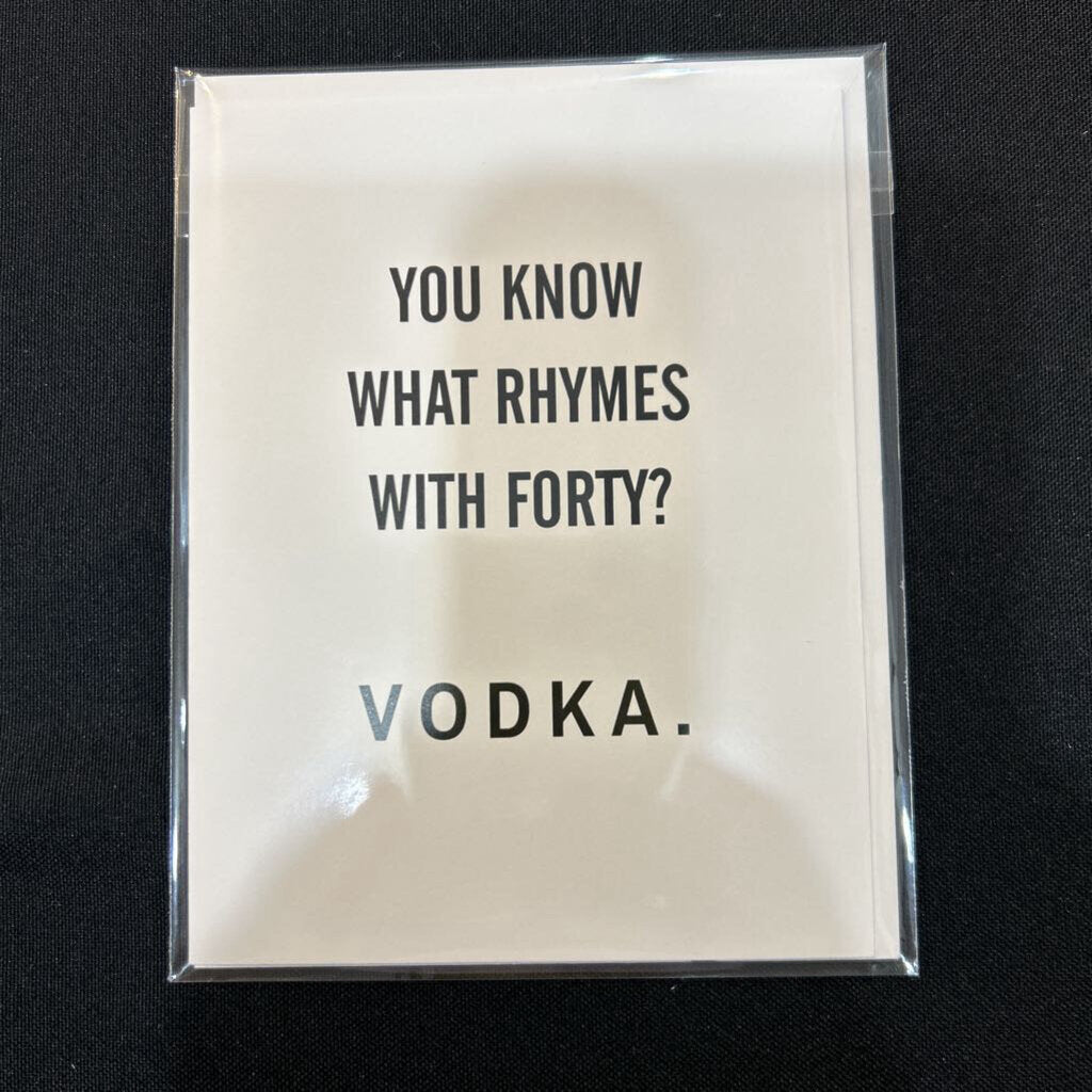 Forty Vodka, Card