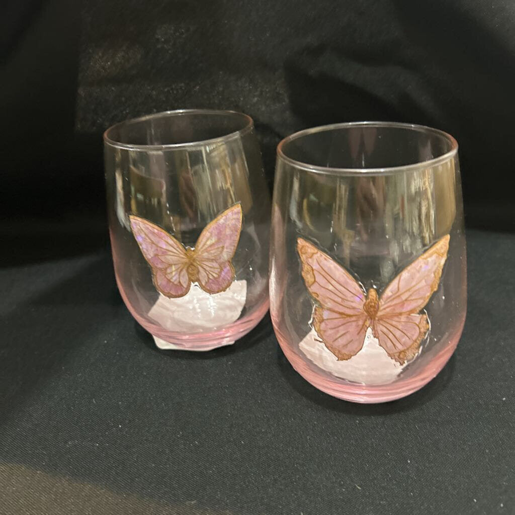 Butterfly Wine Glass-2for15