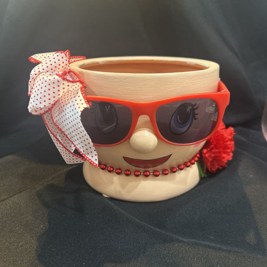 Clay Pot Girl-Red Glasses