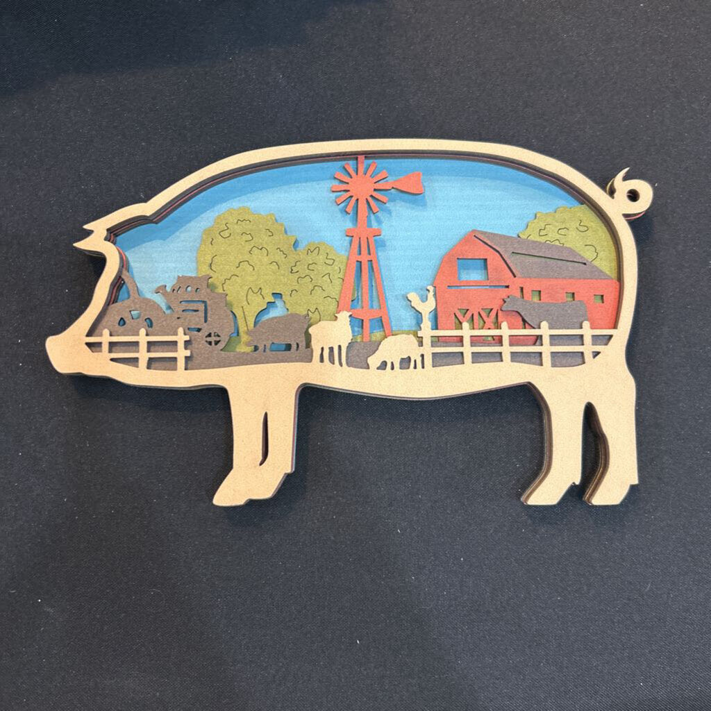 Pig Layered 3D Decor