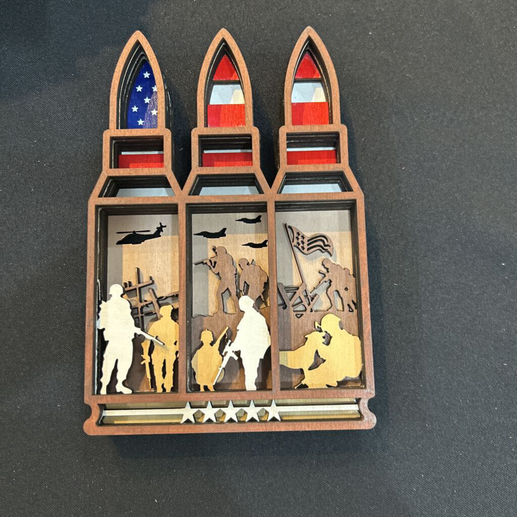 Military Bullet Layered 3D Decor