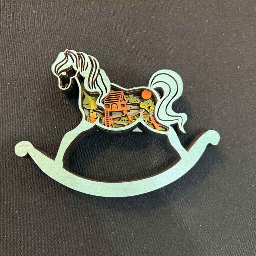 Rocking Horse Layered 3D Decor