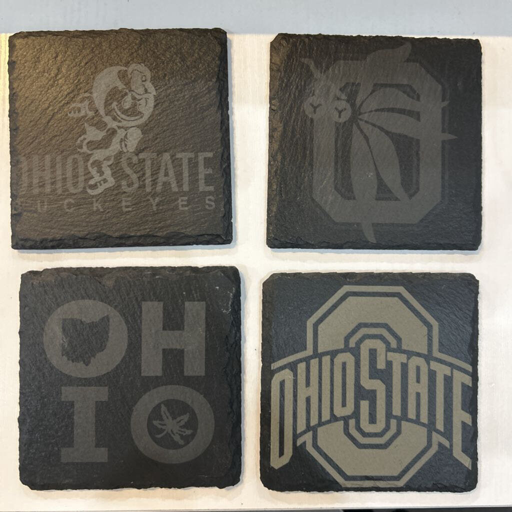 Engraved Slate Coasters OSU Set 4
