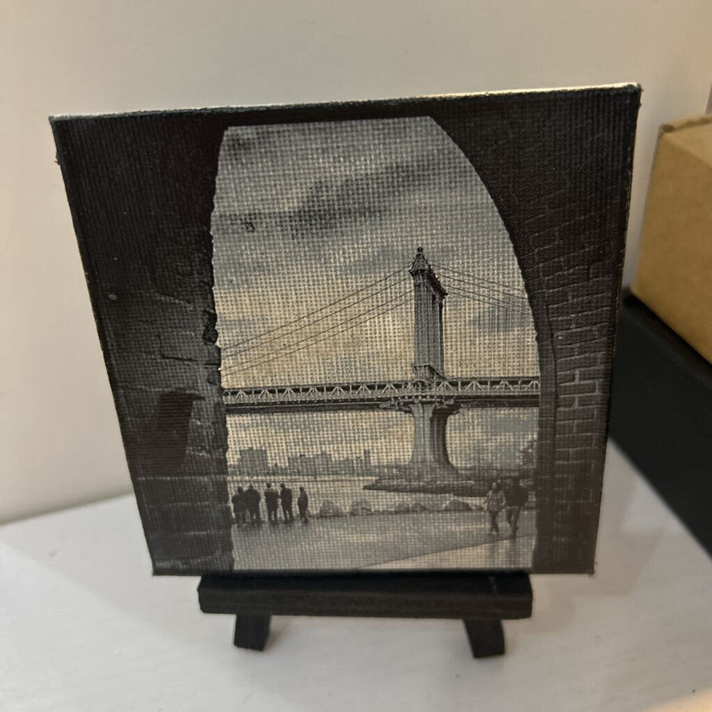 Archway Bridge Painted Canvas w/Easel