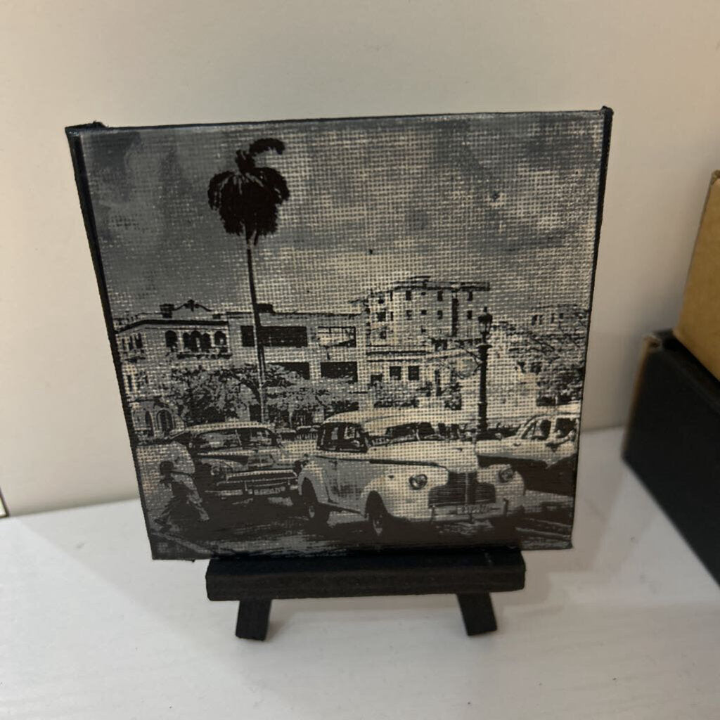 Old Town Cars Painted Canvas w/Easel