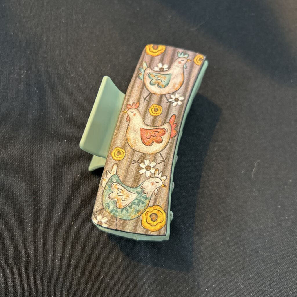 Country Chickens 4in Hairclip