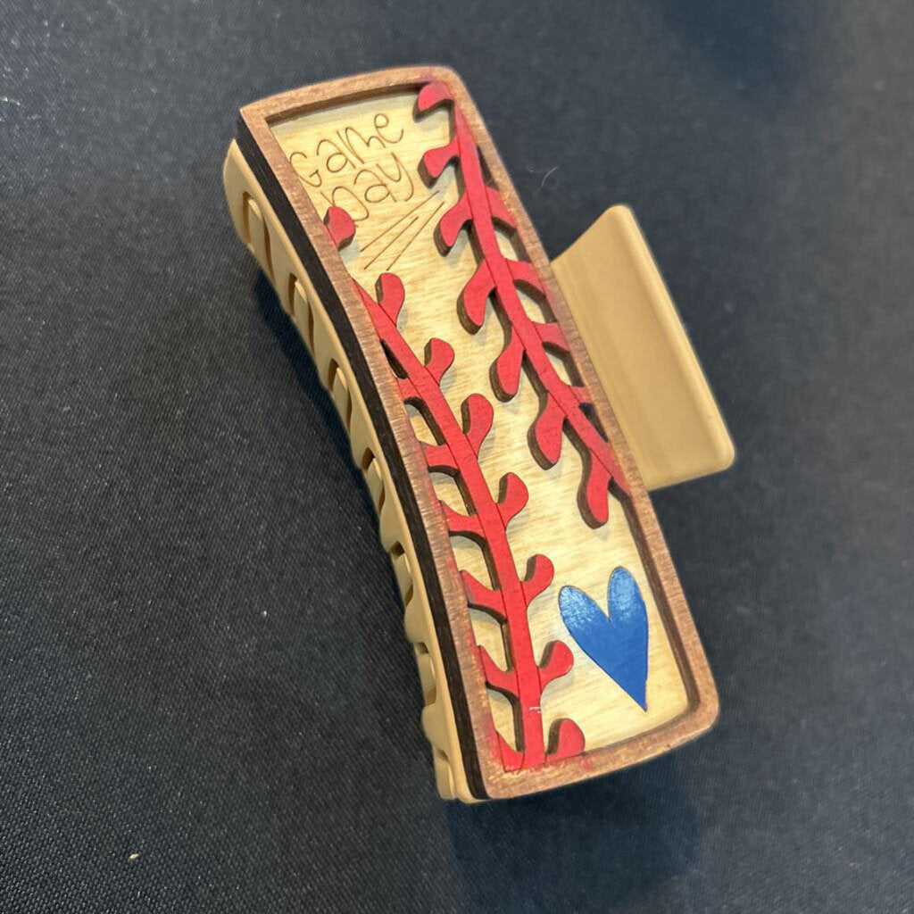 Game Day Baseball 4in Hairclip