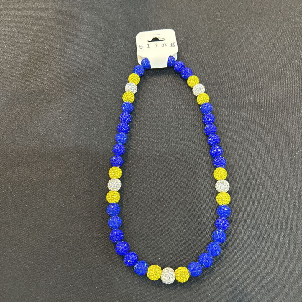 Bling Necklace-Black, Yellow & Silver