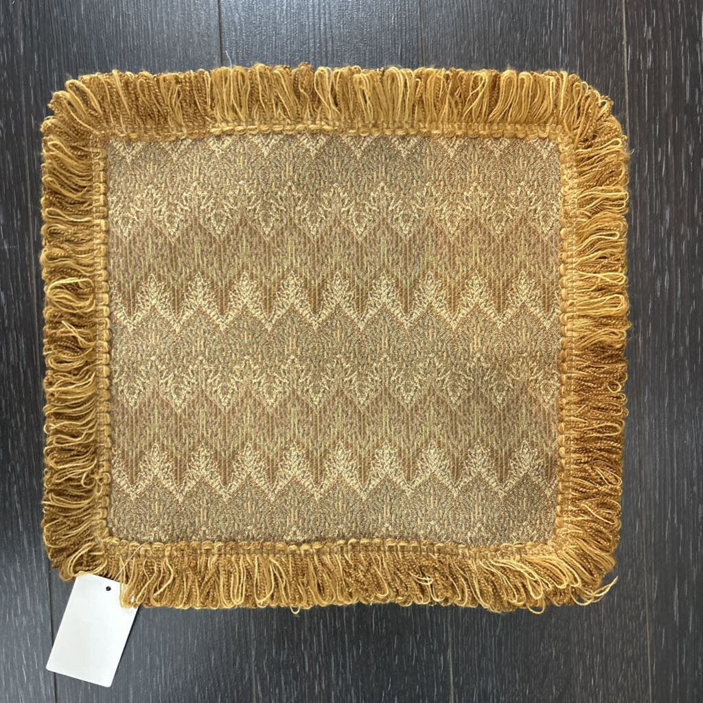 Tapestry with shades of Gold & Cream with gold fringe