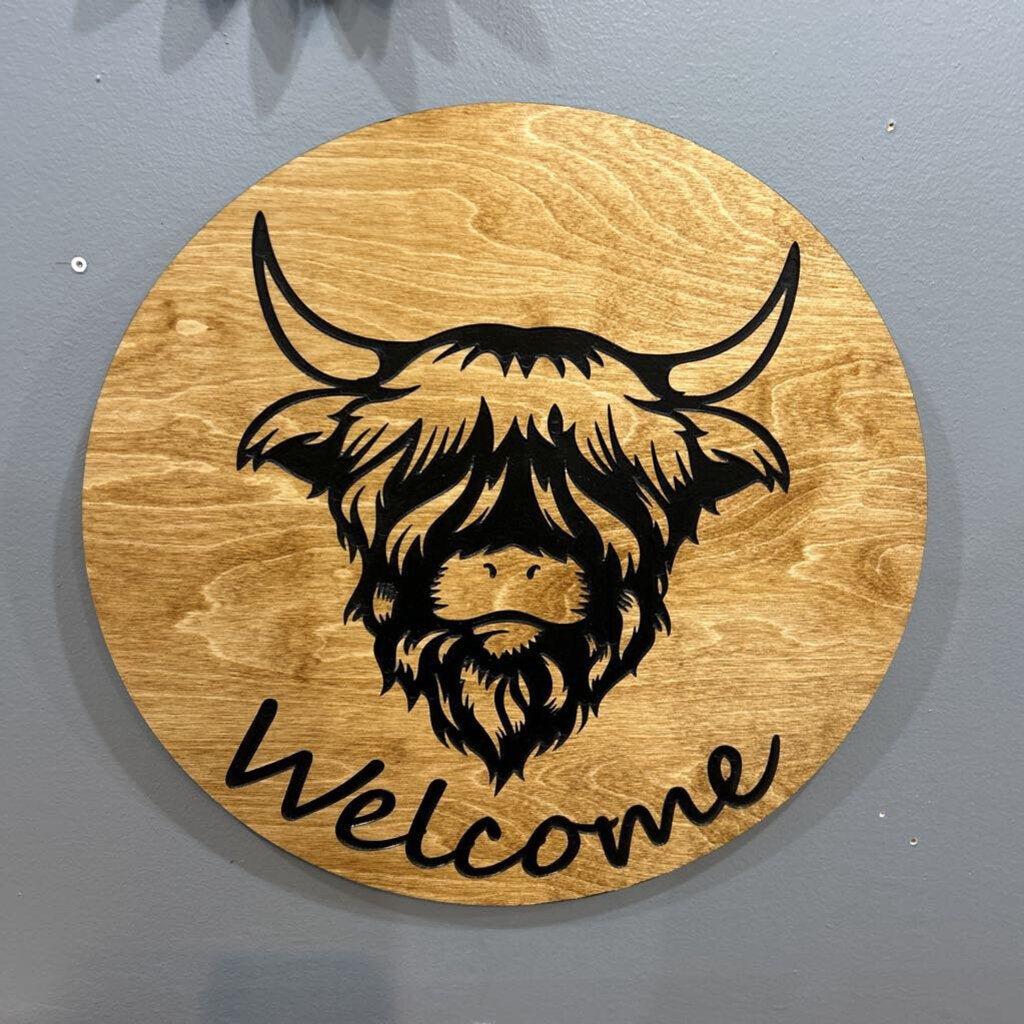 Highland Cow Welcome Round
