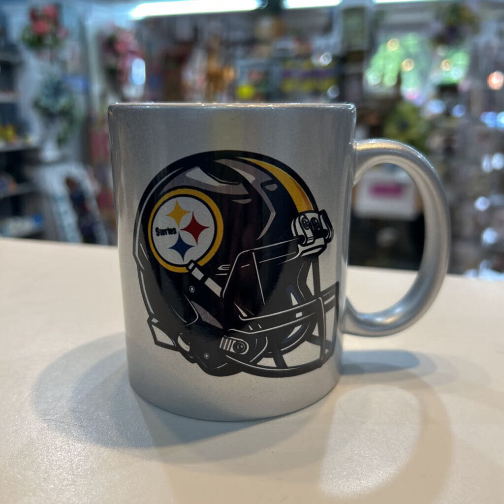 Pittsburgh Steelers Helmet Silver Coffee Mug