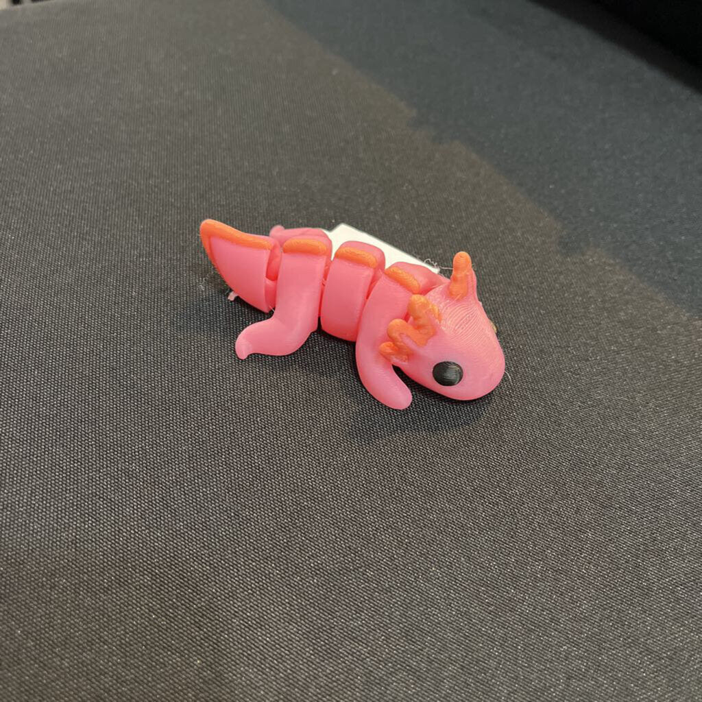 3D Axolotl Pink & Purple Small