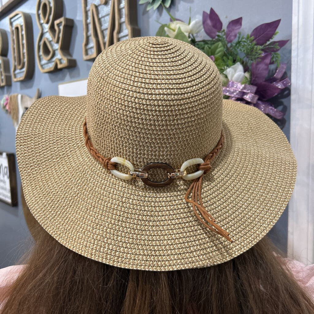 Womans Hat Boho Leather w/Link