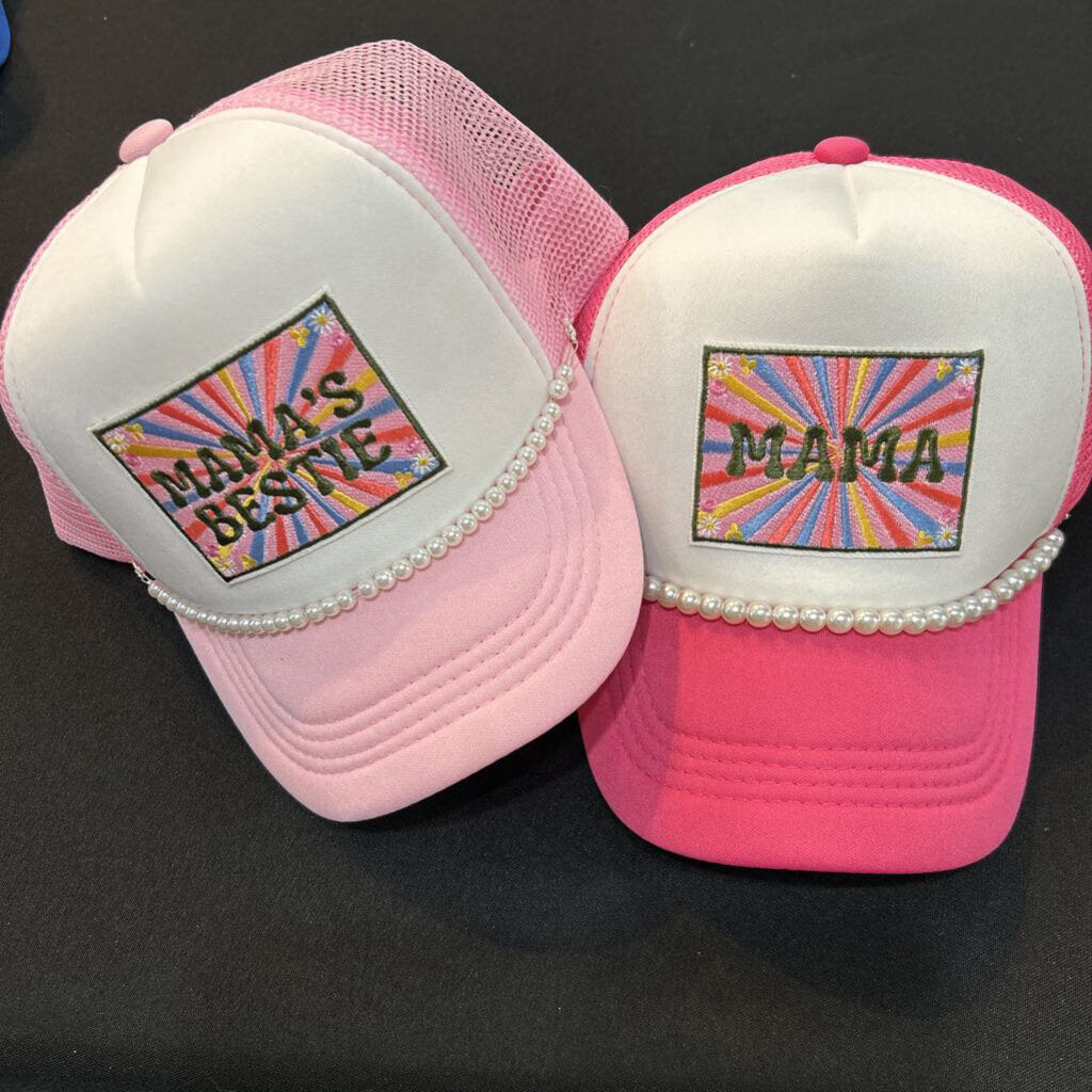 Pink Mama & Mama Bestie Hat Set
