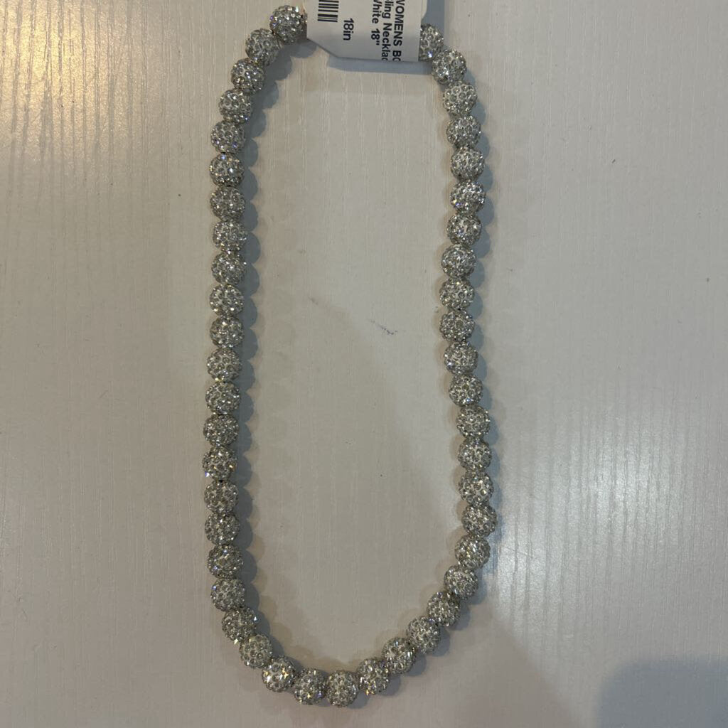 Bling Necklace White 18"