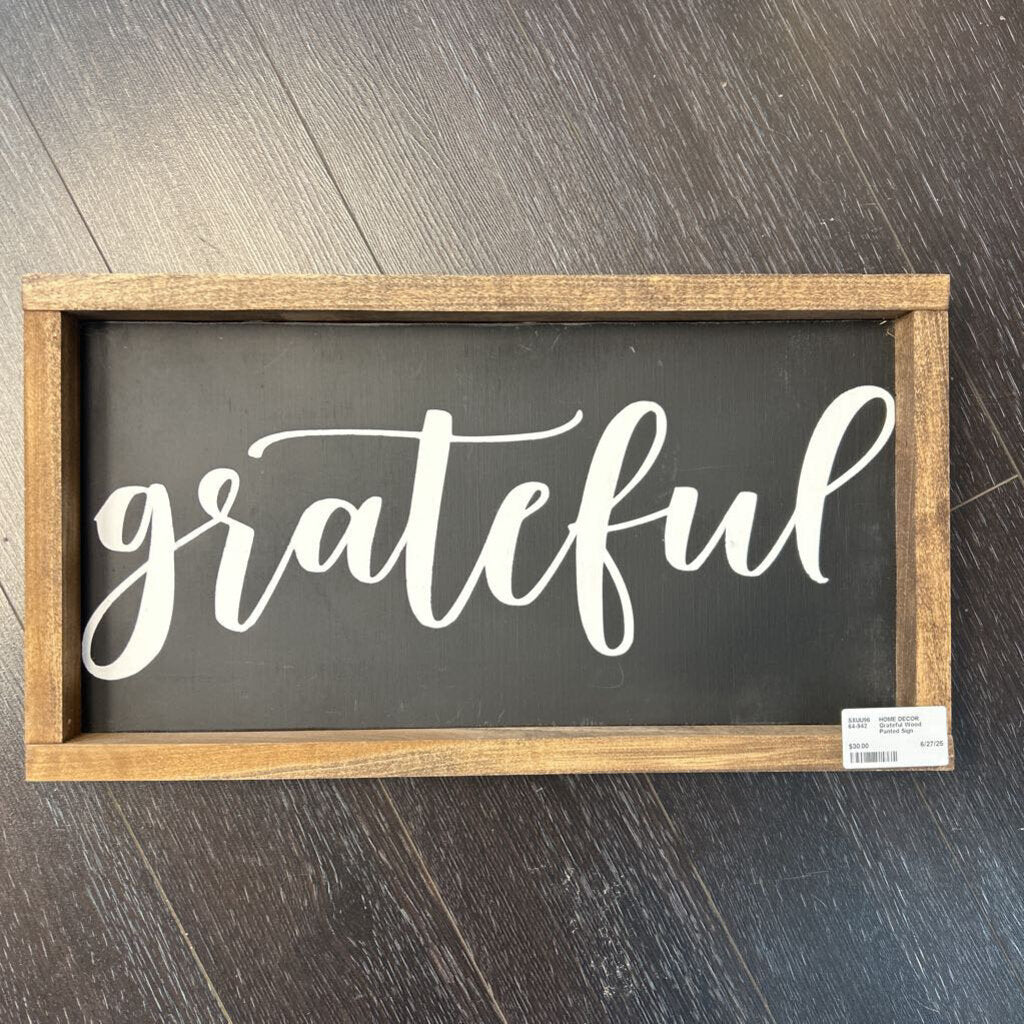 Grateful Wood Panted Sign
