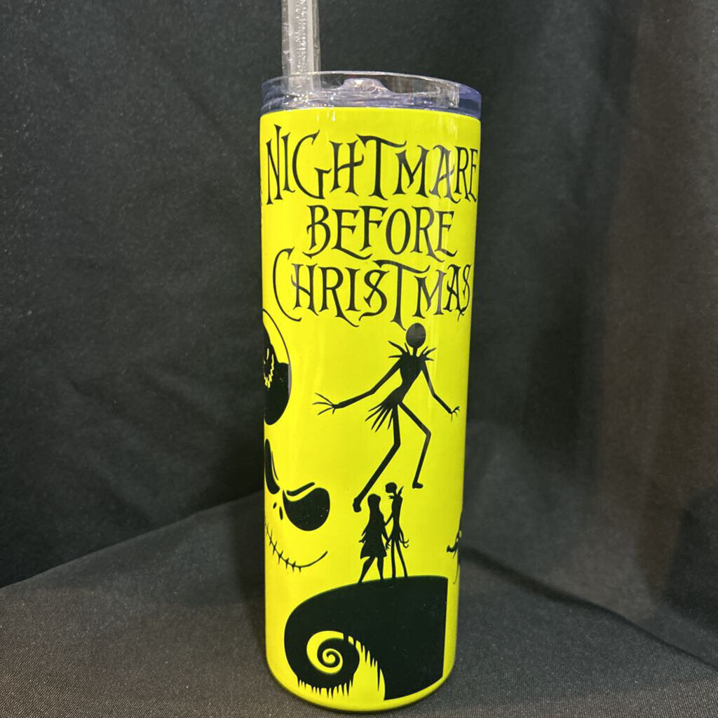 Tumbler Jack & Sally NMBC Collage Neon Yellow 20oz