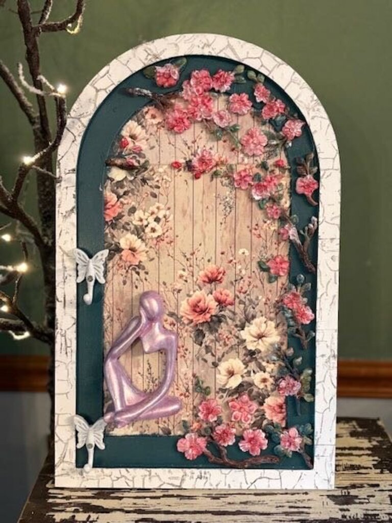Large Pink Floral Arch Wall Hanger